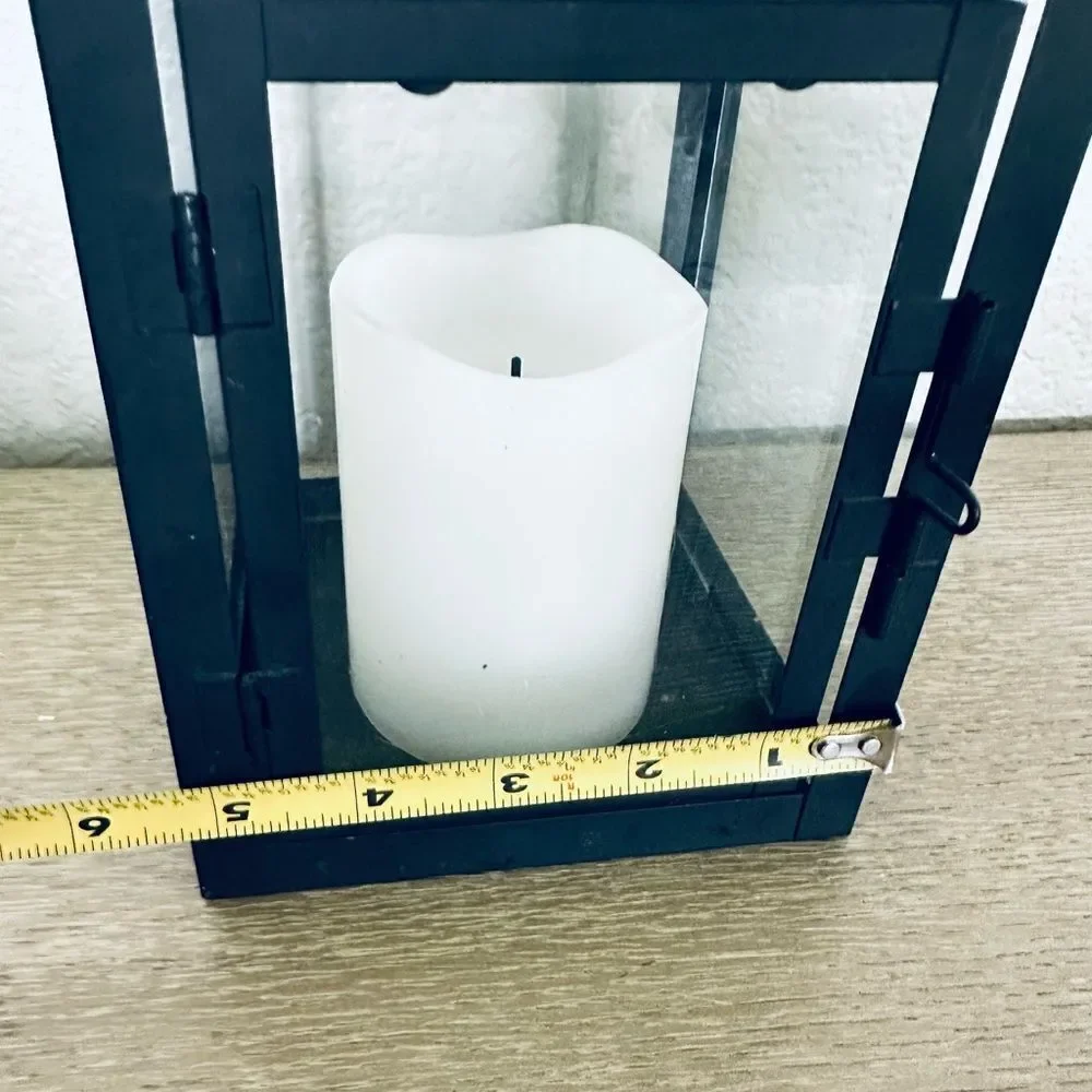 Black Metal Farmhouse Gothic Lantern Candle Holder
